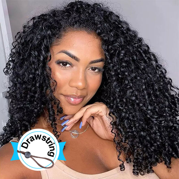 More Face Burmese Curly 13x6 HD Lace Frontal Wigs Pre Bleached Knots Wet And Wavy Human Hair Wigs With Elastic Drawstring