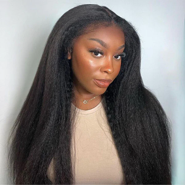 MORE FACE Half Wig Kinky Straight Glueless Wig Flip Over Wig Beginner Friendly