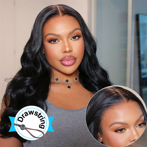 More Face Body Wave 13x6 HD Lace Frontal Wigs Pre Bleached Knots Human Hair Wigs With Elastic Drawstring